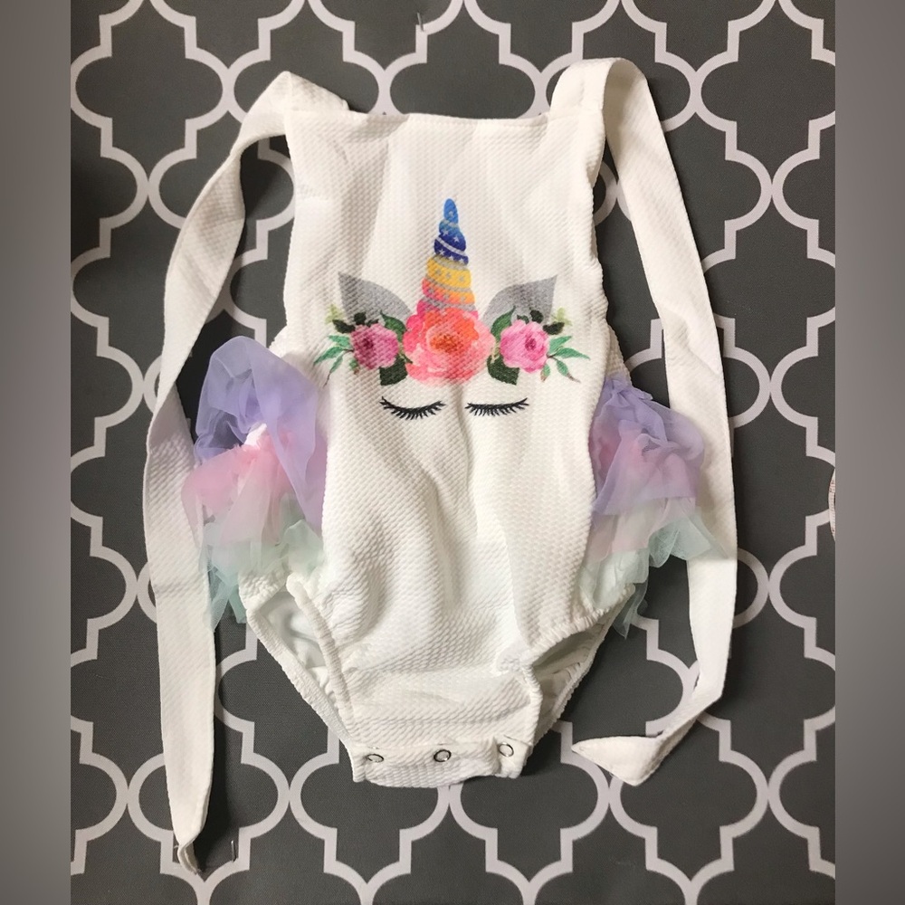 Little Girl Toddler Infant Unicorn Onesie Swimsuit Outfit Beach Pool Summer New